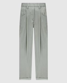 Brunello Cucinelli Сірі штани з ланцюжком моніль з еколатуні M0H93P7894