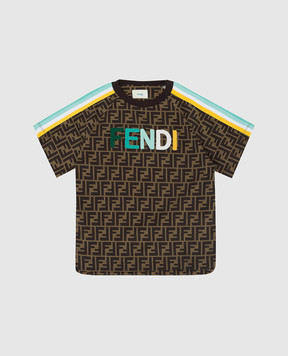 Fendi Детская футболка в принт FF с вышивкой логотипа JUI015ACZS57