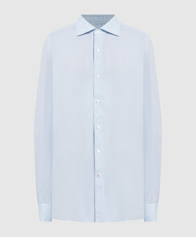 ISAIA Blue linen shirt IM10TCC8010