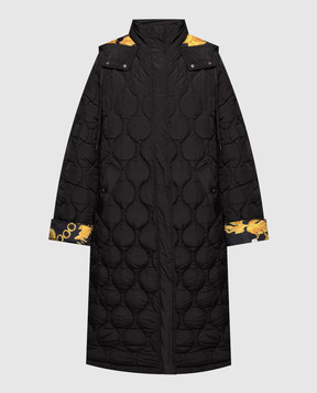 Versace Jeans Couture Черная стеганная куртка с принтом Chain Couture 75HAT404CQD24