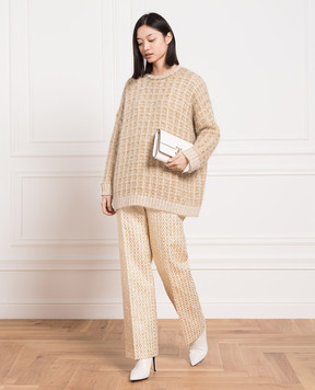 Valentino Бежевый свитер с люрексом 2B3KC42X7P4