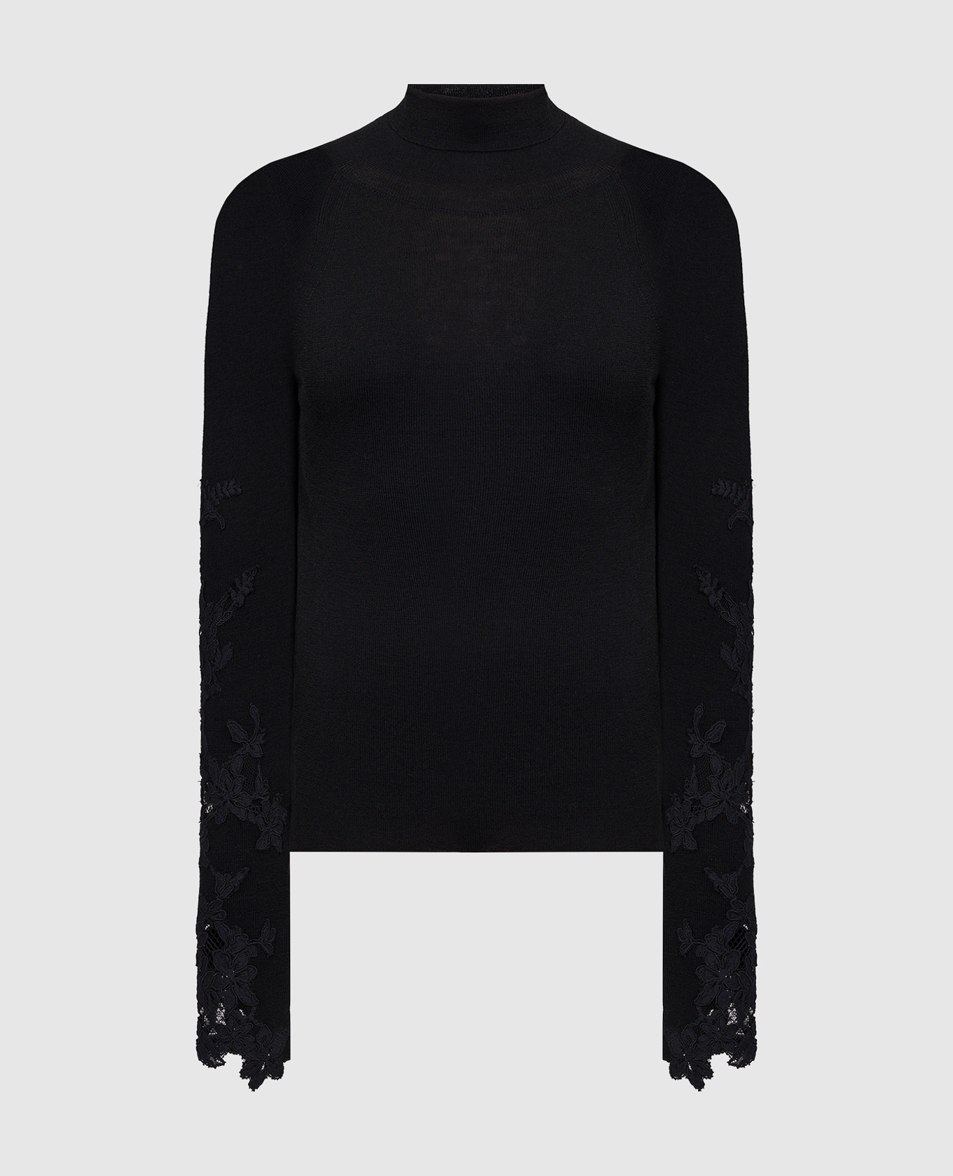 

Черный гольф из шерсти с кружевом, Гольфы