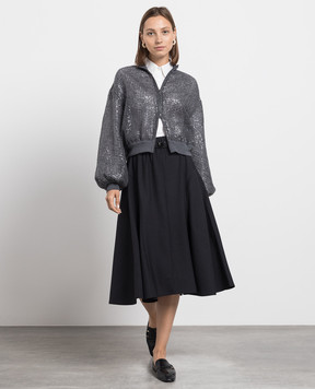 Brunello Cucinelli Черная юбка миди MPW07G3464