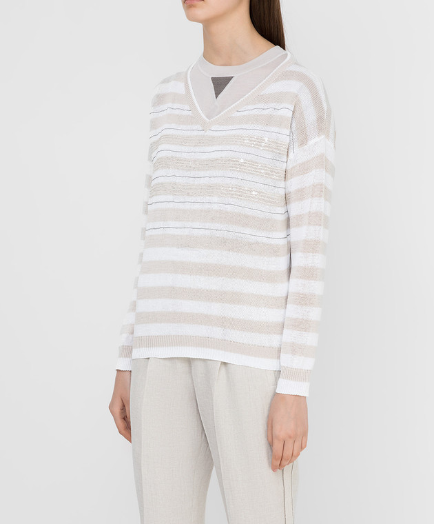 Brunello Cucinelli Белый пуловер M78764002 изображение 3