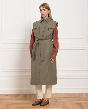 Brunello Cucinelli Жилет цвета хаки с цепочкой мониль MB5749563P