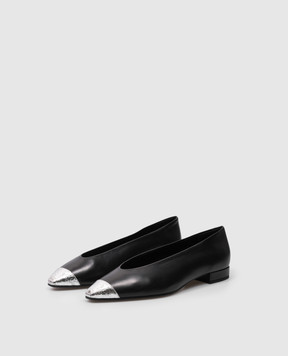 Loro Piana Черные кожаные балетки Rebecca FAO1269