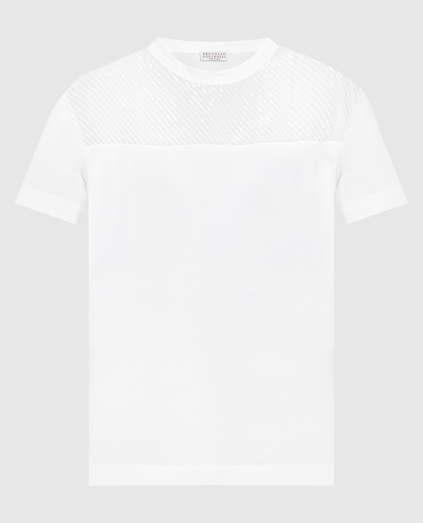 Белая футболка с пайетками