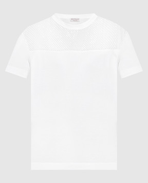 Brunello Cucinelli Белая футболка с пайетками M0A45SW520