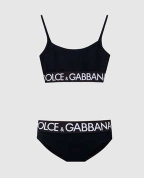 Dolce&Gabbana Чорний купальник з логотипом O8B80JONP71