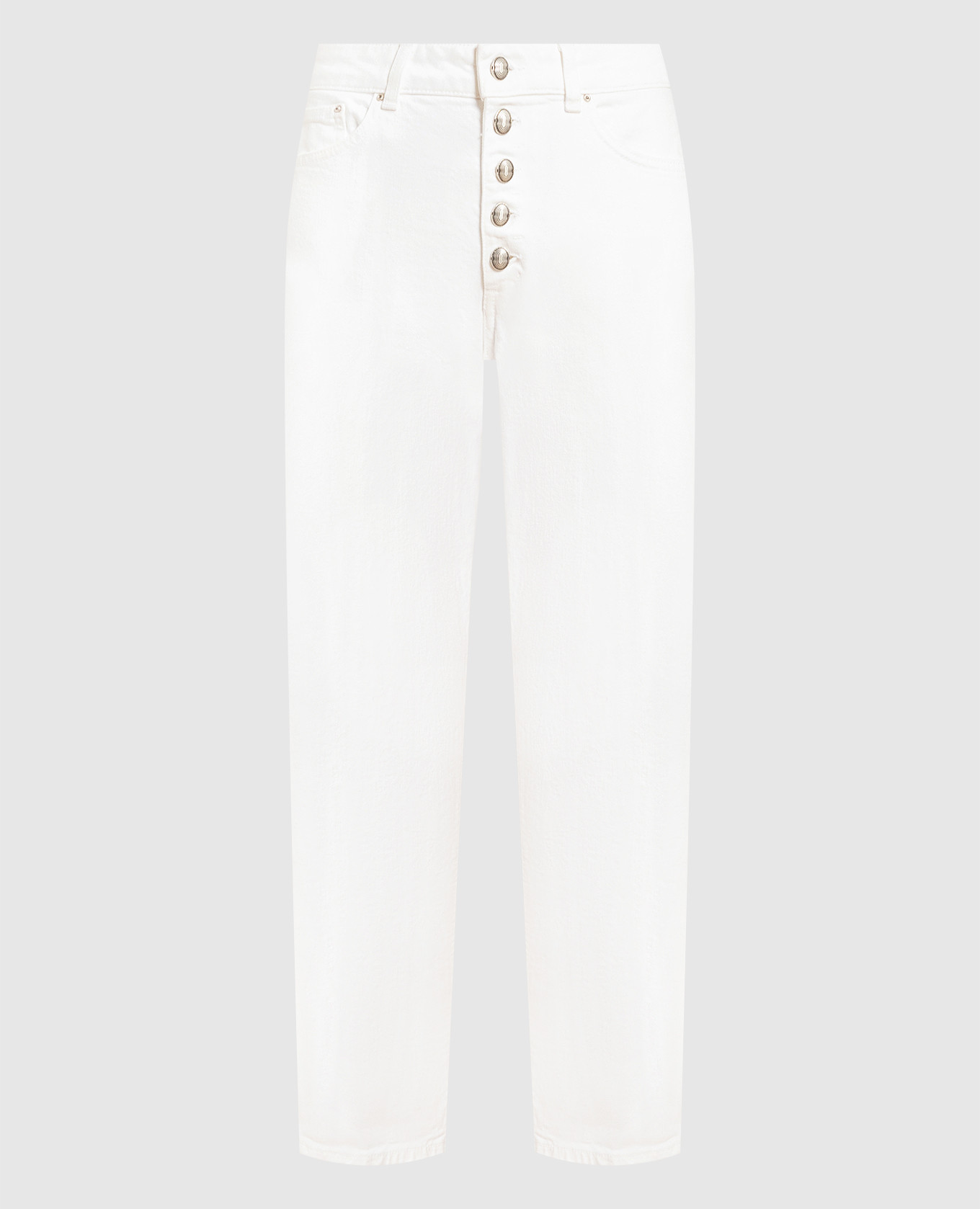 

Белые джинсы с логотипом, Белый, Укороченные джинсы