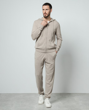 Allude Бежевая спортивная куртка из шерсти и кашемира с эффектом изнанки 23537010