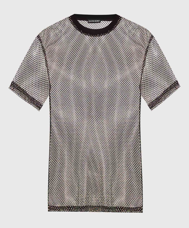 David Koma T-shirt with holographic crystals SS23DK62T