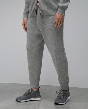 Brunello Cucinelli Серые джогеры из кашемира M22704859G