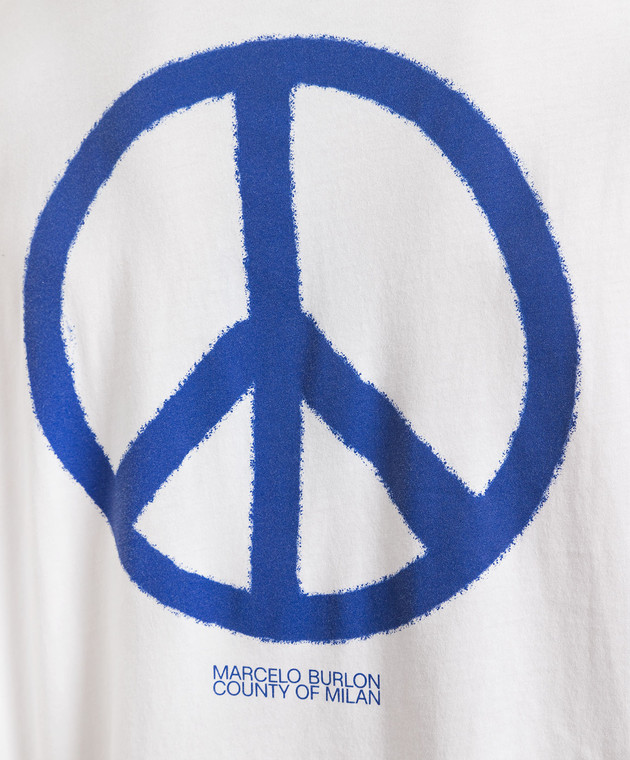 Marcelo Burlon White T-shirt COUNTY PEACE OVER with a print CMAA054S23JER007 изображение 5