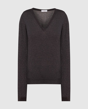 Brunello Cucinelli Сірий пуловер з люрексом M41800032