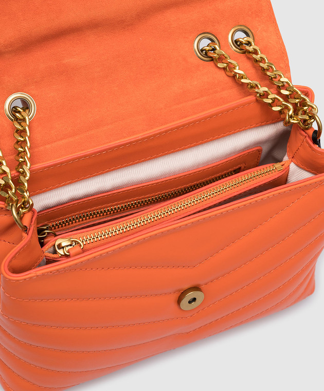 Twinset Dreamy Orange Leather Messenger Bag with Oval T Logo 231TD8450 изображение 4