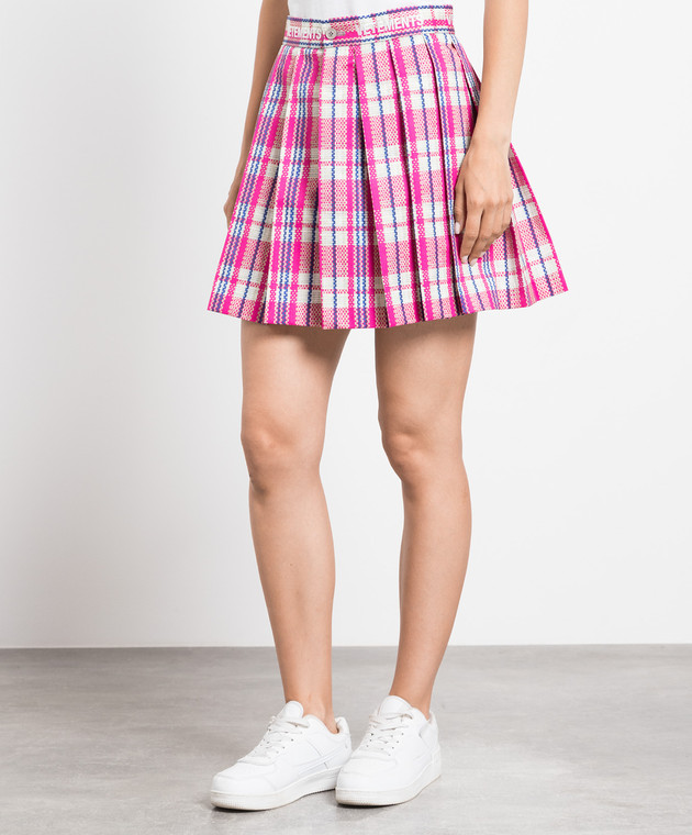 Vetements Pink skirt with pleated check UE54SK380H image 3