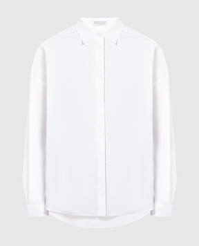 Brunello Cucinelli Біла сорочка з ланцюжком моніль MP091MA226