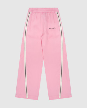 Palm Angels Детские розовые брюки с принтом логотипа PGCA015S24FAB001412