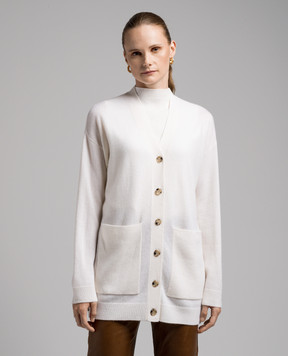Allude Білий кардиган з вовни і кашеміру 23517040
