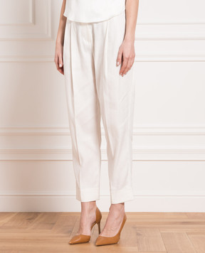 Brunello Cucinelli Белые брюки с цепочкой мониль MF591P8254