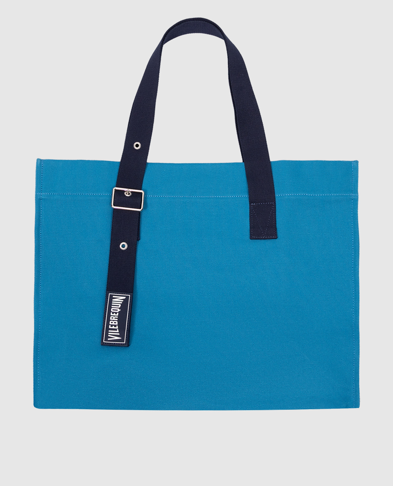 Blue BAGSU beach bag with logo