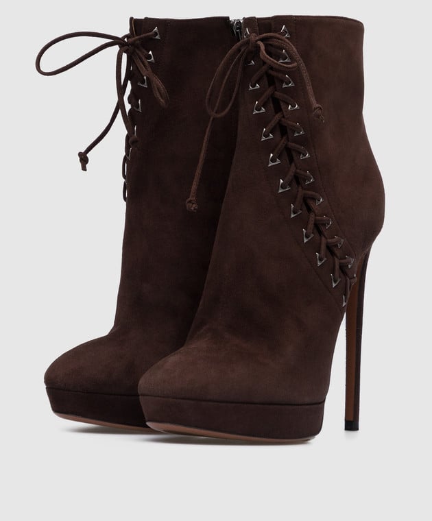Azzedine Alaia Brown suede ankle boots 4W3T066CC05 image 2