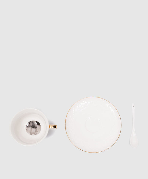 SELETTI Белый набор Tarin - Proserpina с чашками, блюдцами и ложками 09967 изображение 2