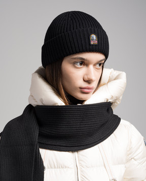 Parajumpers Чорна шапка Rib Hat з нашивкою логотипа 23WPAACHA02