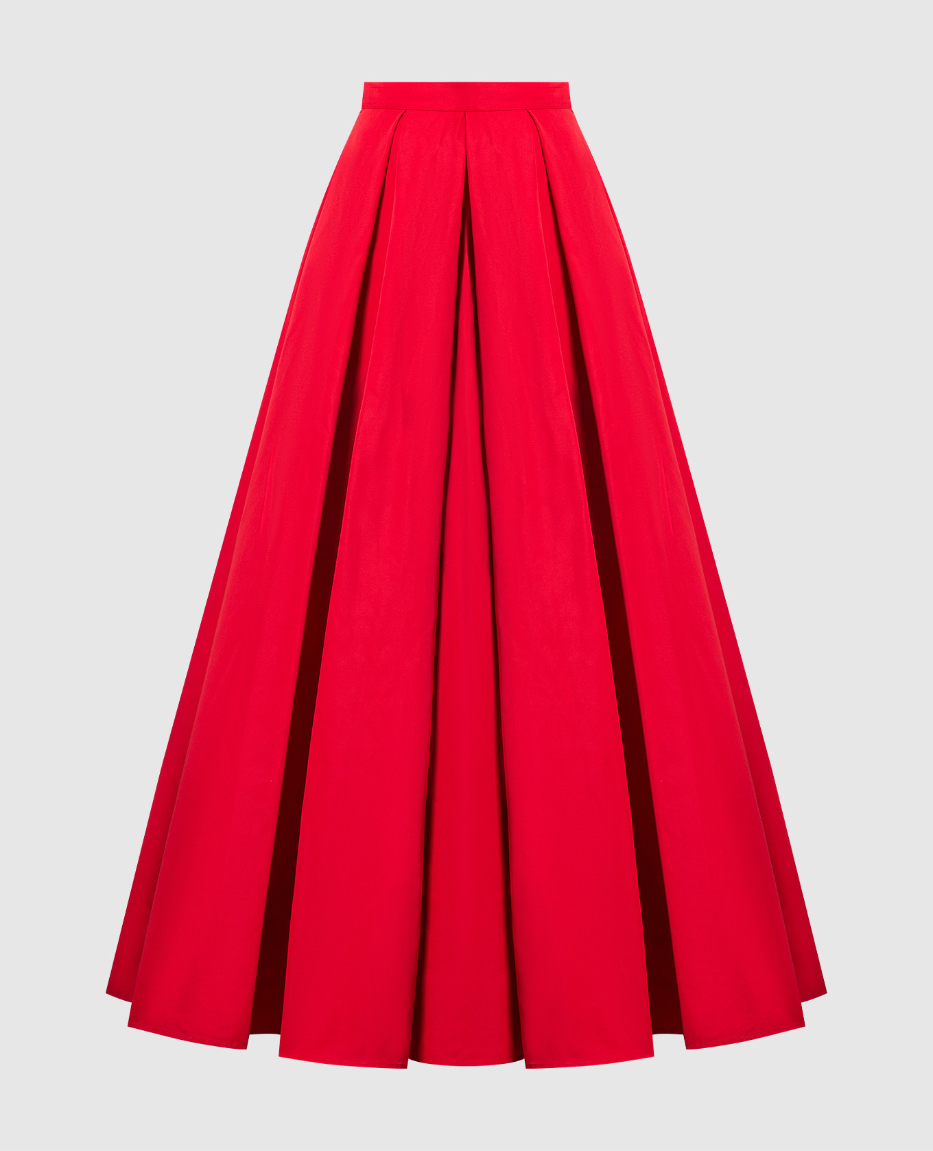 Red maxi skirt with pleats