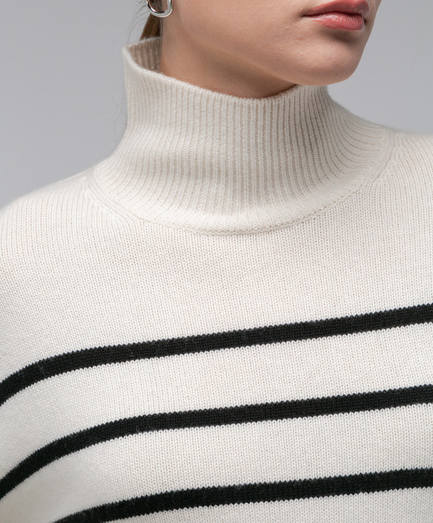 Anine Bing White striped wool and cashmere sweater A091288154