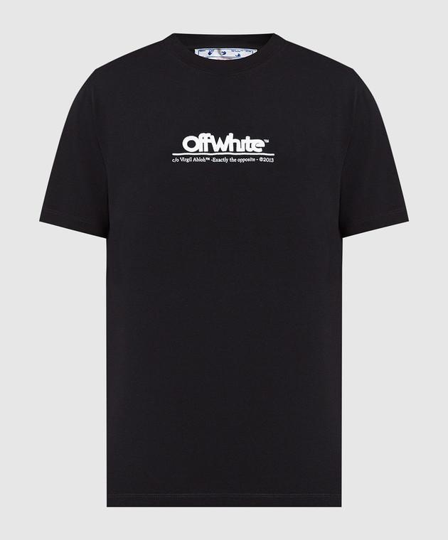 Off-White logo-embroidered cotton shirt - Black