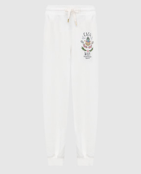 Casablanca Білі джогери Casa Way з органічної бавовни з вишивкою WF23JTR03806