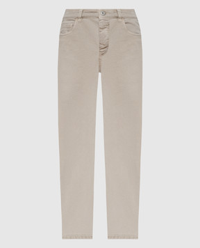 Brunello Cucinelli Бежеві джинси з ланцюжком моніль MB057P5732