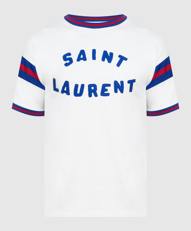 Saint Laurent Біла футболка з нашивкою логотипу 689402Y36LO