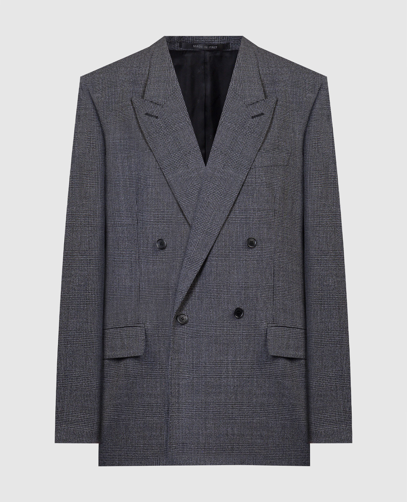 

Серый двубортный жакет из шерсти, Жакеты