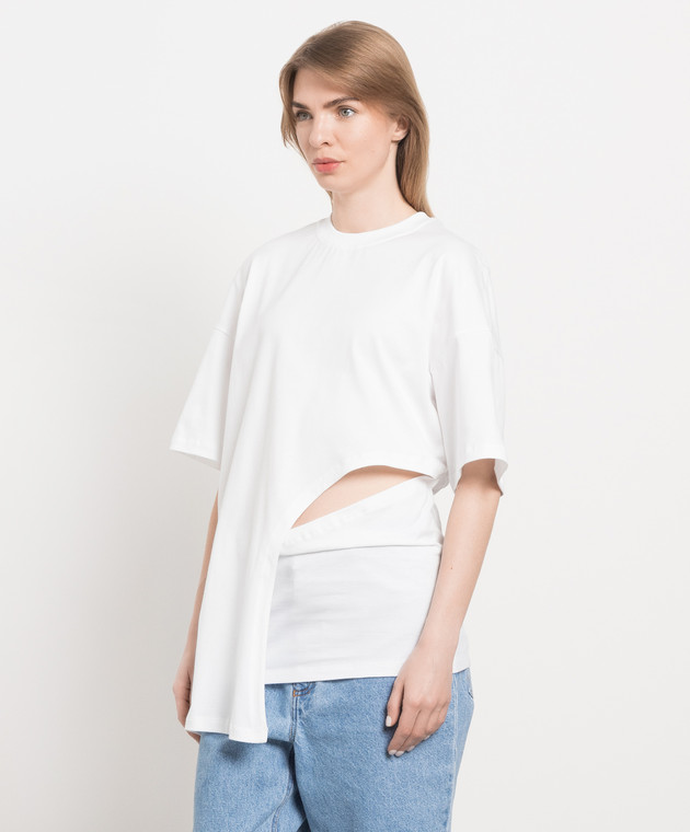 Gauchere White t-shirt with curly cuts M12317161325 image 2