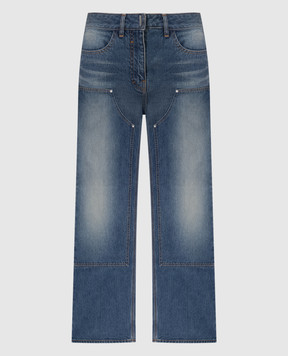 Givenchy Синие джинсы с металлическими элементами 4G BW512F5Y9K