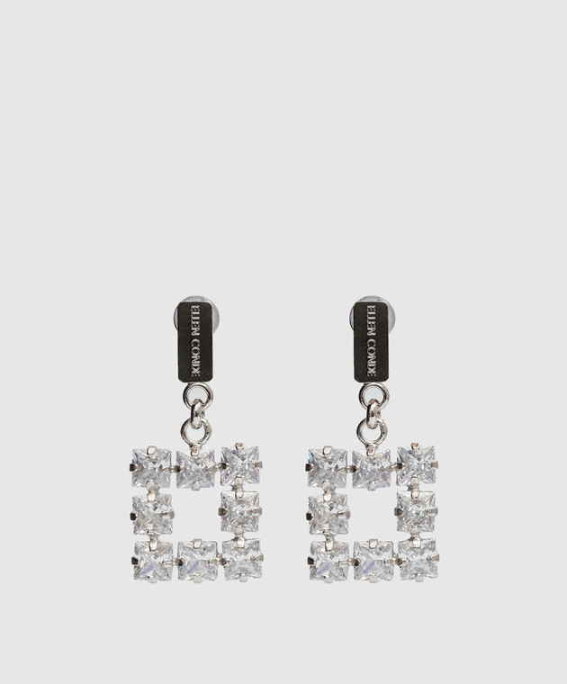 Ellen Conde Silver earrings with crystals Z29