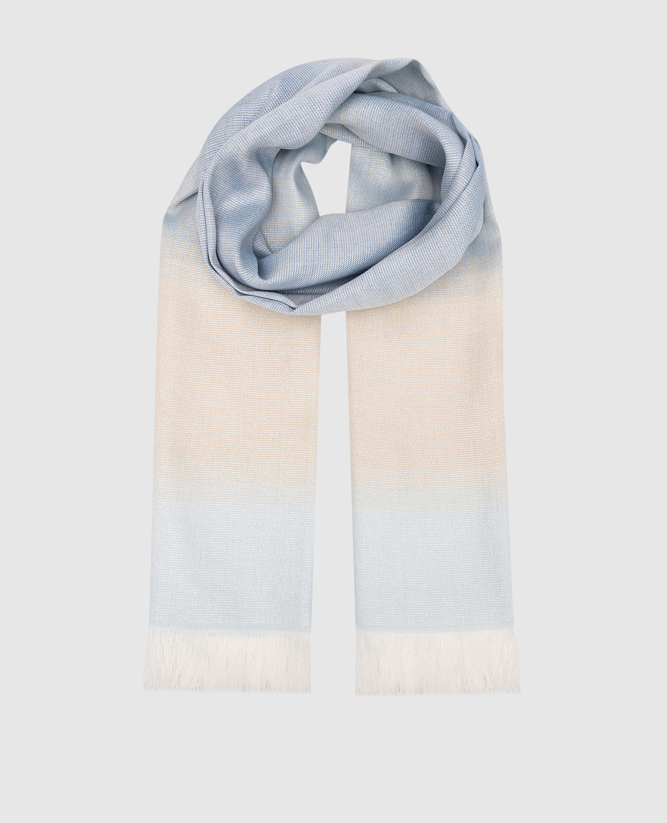 Blue scarf with a gradient effect