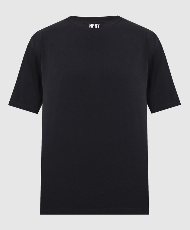 Heron Preston Black t-shirt with contrasting HPNY logo embroidery HMAA034C99JER002