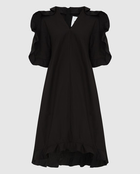 Jil Sander Черное платье с оборками JSPU504606WU244200