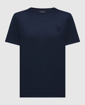 Dondup Синя футболка з вишивкою логотипа S746JF0271DFZ4