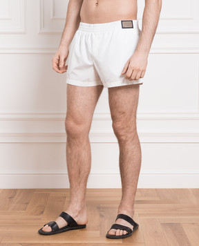 Dolce&Gabbana Білі шорти для плавання з логотипом M4E51TFUSFW