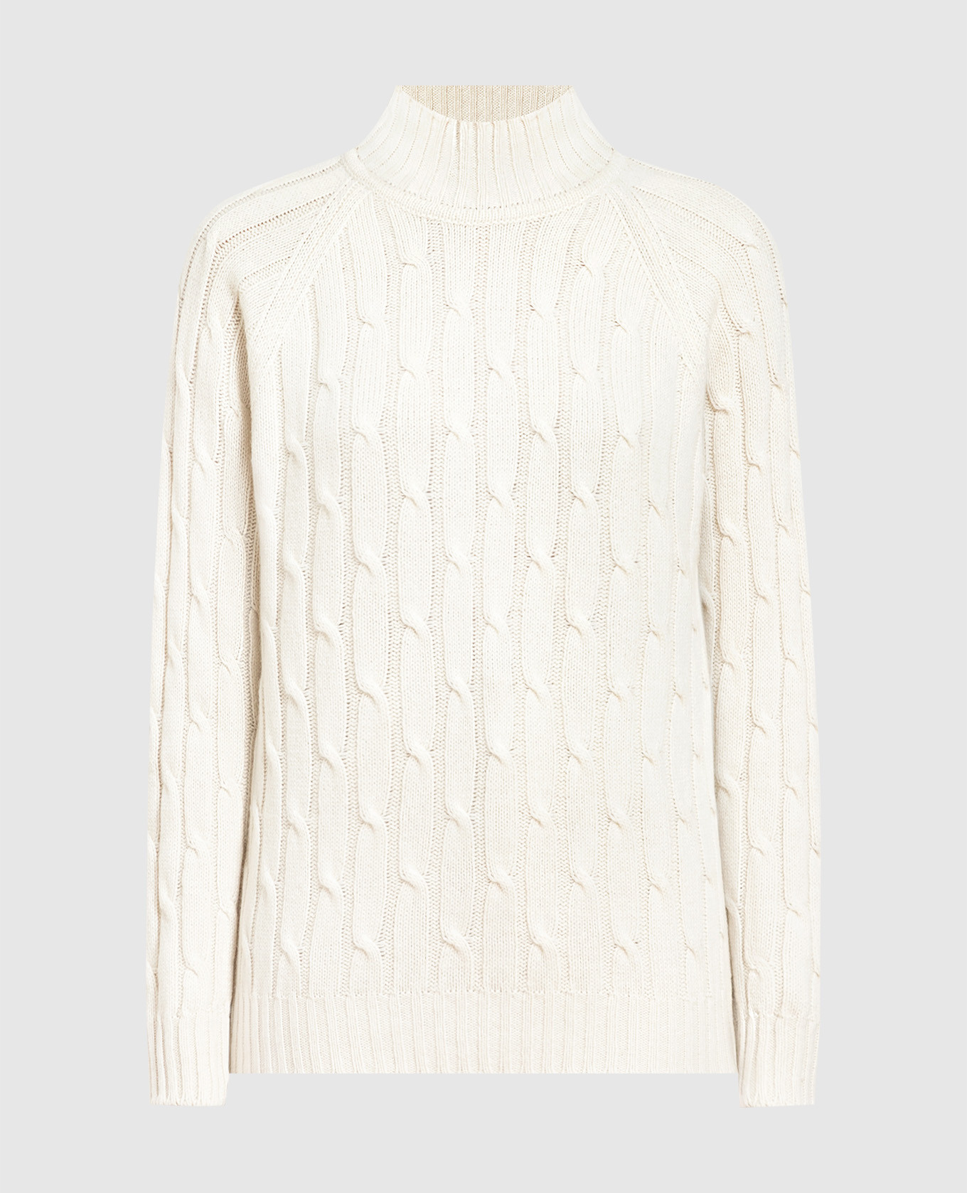 White sweater made of cashmere in a textured pattern