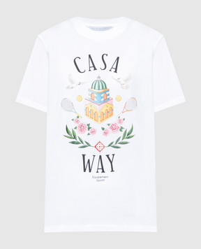 Casablanca Біла футболка Casa Way з органічної бавони з принтом WF23JTS02010