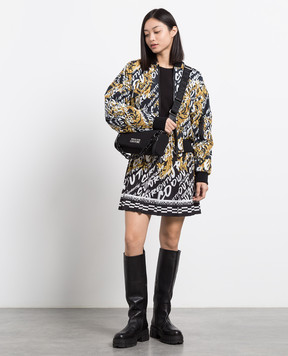 Versace Jeans Couture Чорна сукня з принтом Logo Brush Couture 73HAO923NS173