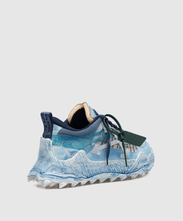 Off-White Голубые комбинированные кроссовки Odsy 1000 с логотипом OMIA139S23FAB002 изображение 3