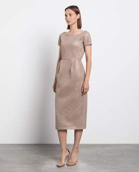 Max Mara Бежева сукня футляр з перфорацією BARBIAN