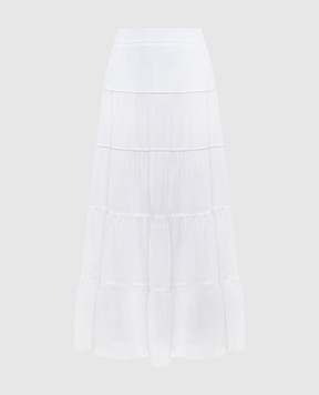 Peserico Белая юбка с воланами с цепочкой мониль P05053L100481